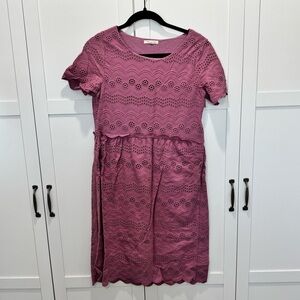 Tea n Rose Mauve Eyelet Dress